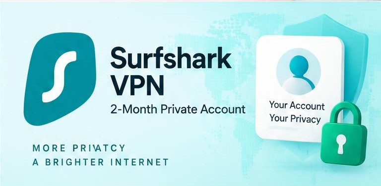 Surfshark VPN 2-Month Private Account artwork